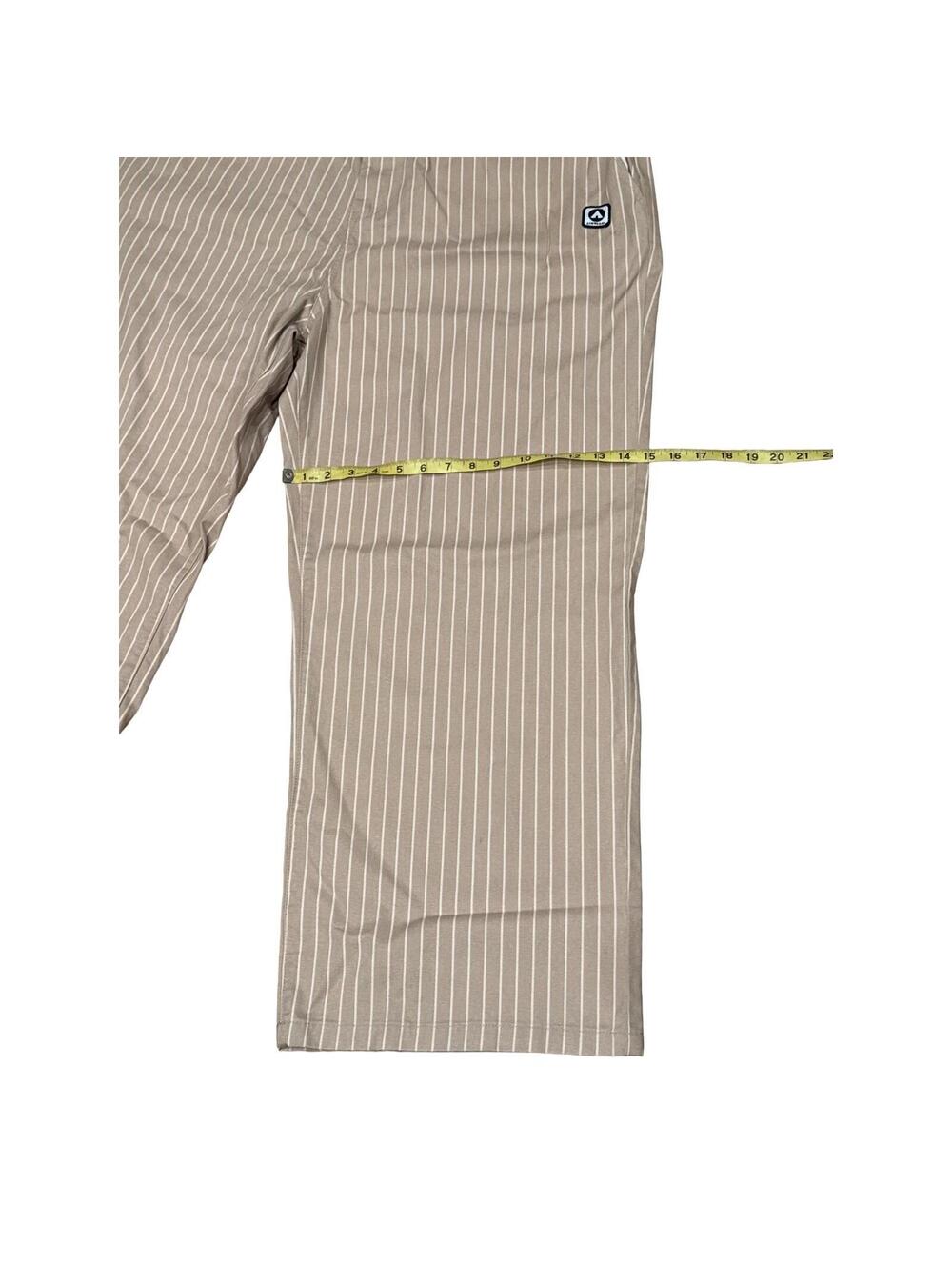 NWT Airwalk Pinstripe Pants Tan Womens 3X Plus Wide Leg Pockets Retro - Picture 6 of 7